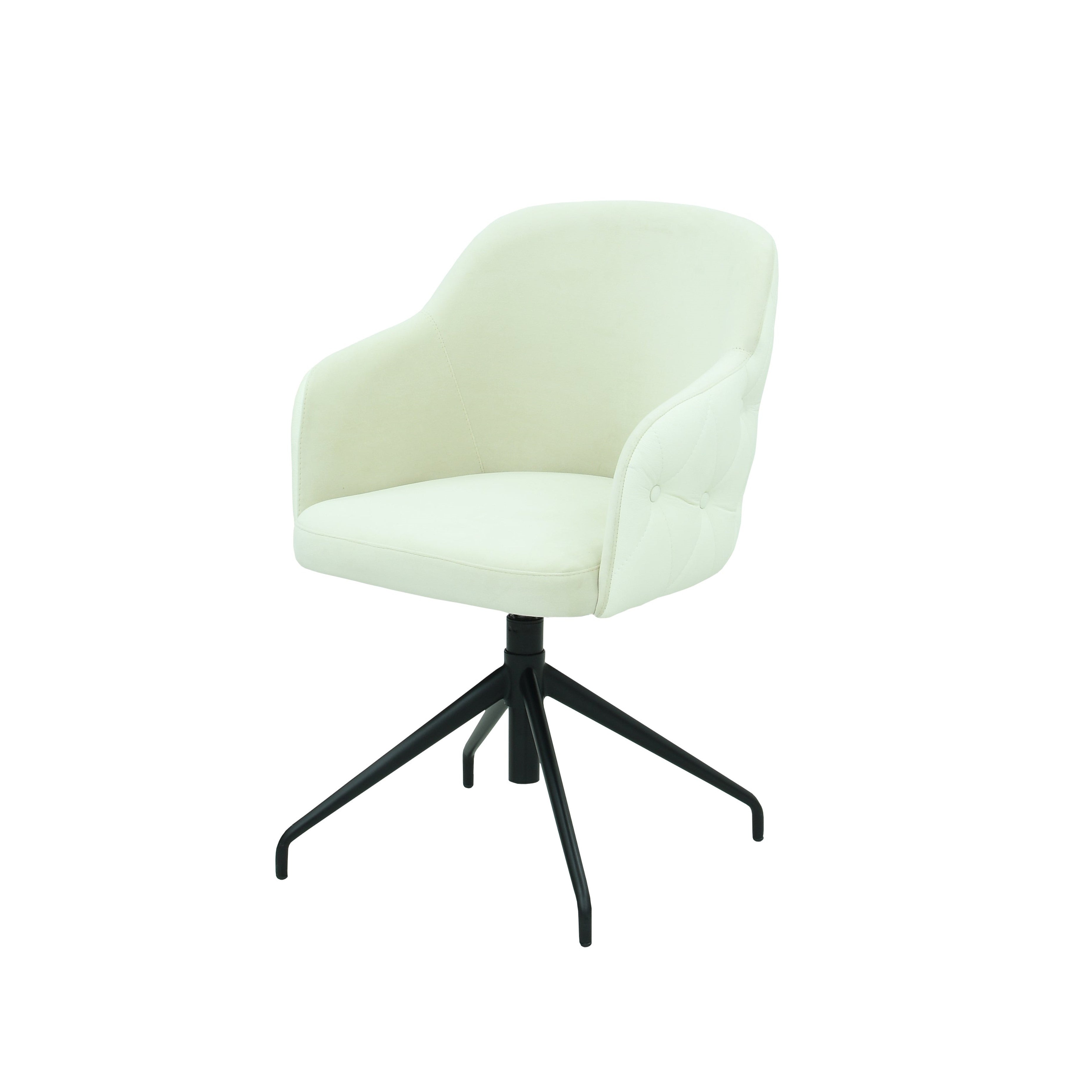 Living room chair made of fabric or leather with height-adjustable steel legs | Model TEONA